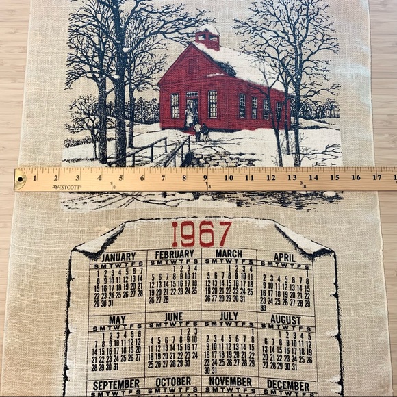 1967 Schoolhouse Linen Calendar - Picture 5 of 6